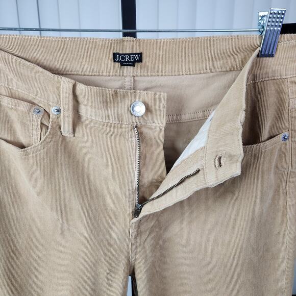 J. Crew Corduroy Pants High-rise Slim Demi-boot Cotton Blend Tan Size 29P - Picture 6 of 11